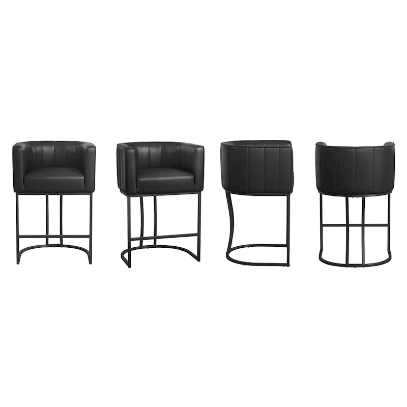 Tabourets de bar modernes de 66 cm avec cadre en métal, lot de 4