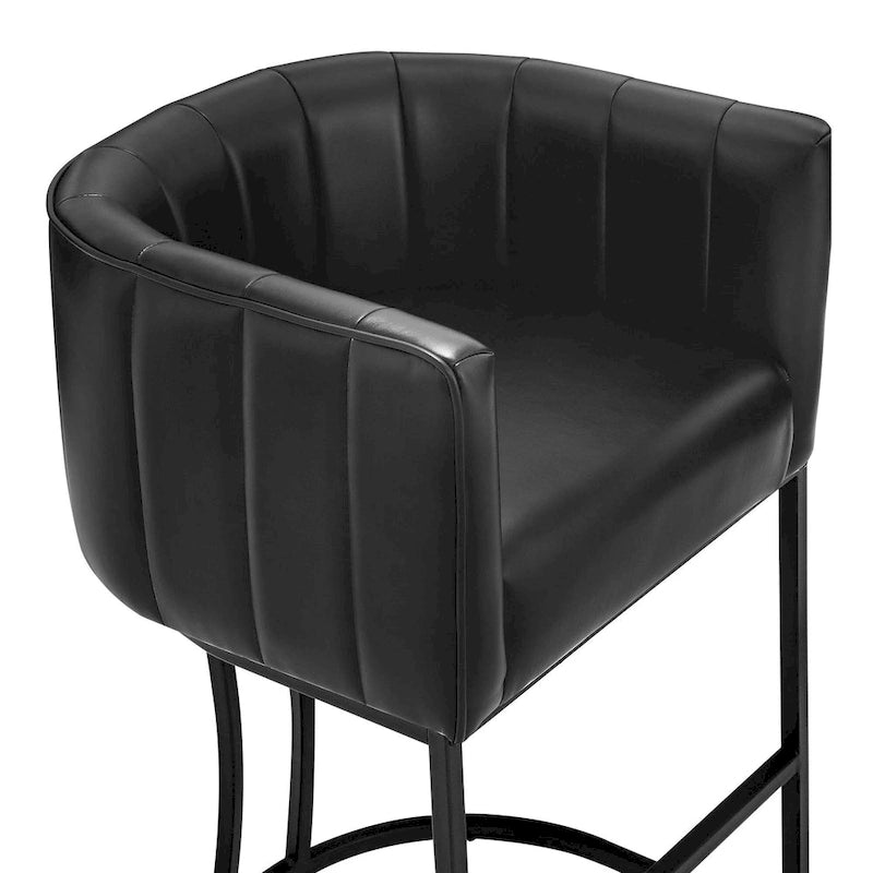 Tabourets de bar modernes de 66 cm avec cadre en métal, lot de 4