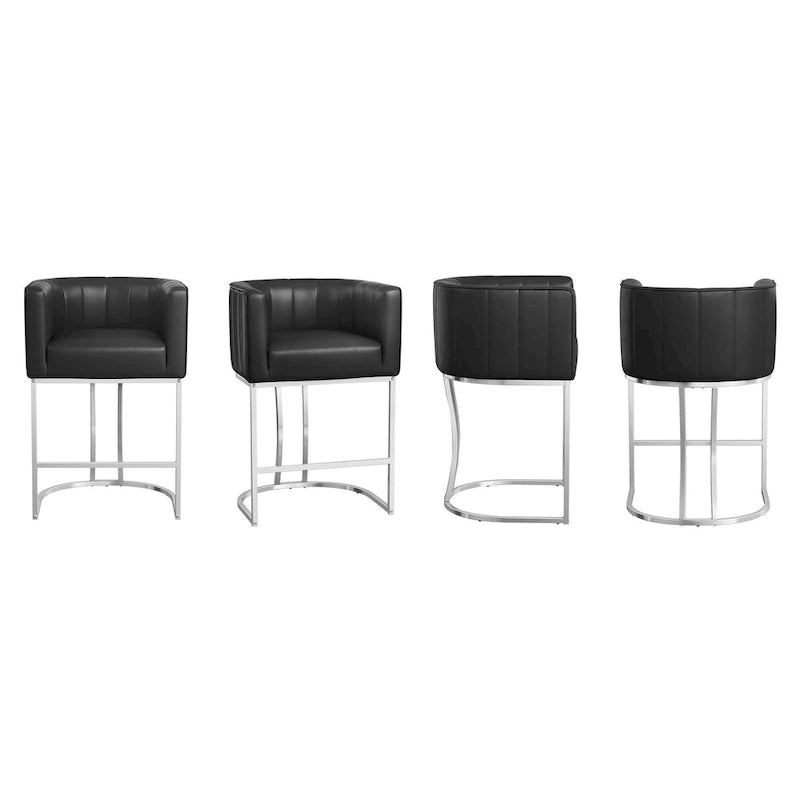 Tabourets de bar modernes de 66 cm avec cadre en métal, lot de 4