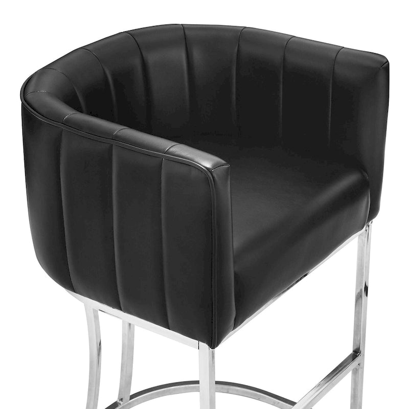 Tabourets de bar modernes de 66 cm avec cadre en métal, lot de 4