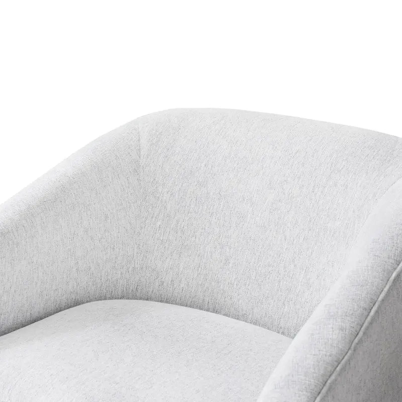 Fauteuil d'appoint pivotant Baril en tissu et base en bois