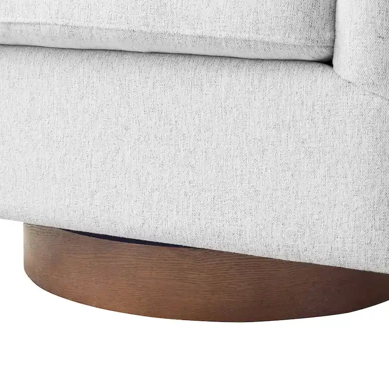 Fauteuil d'appoint pivotant Baril en tissu et base en bois