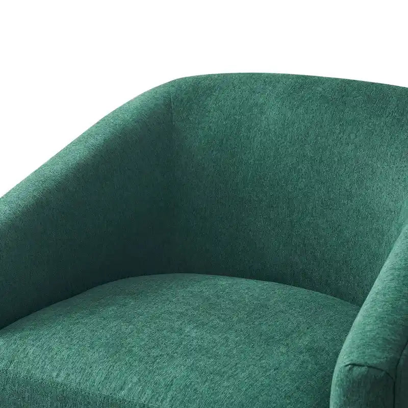 Fauteuil d'appoint pivotant Baril en tissu et base en bois
