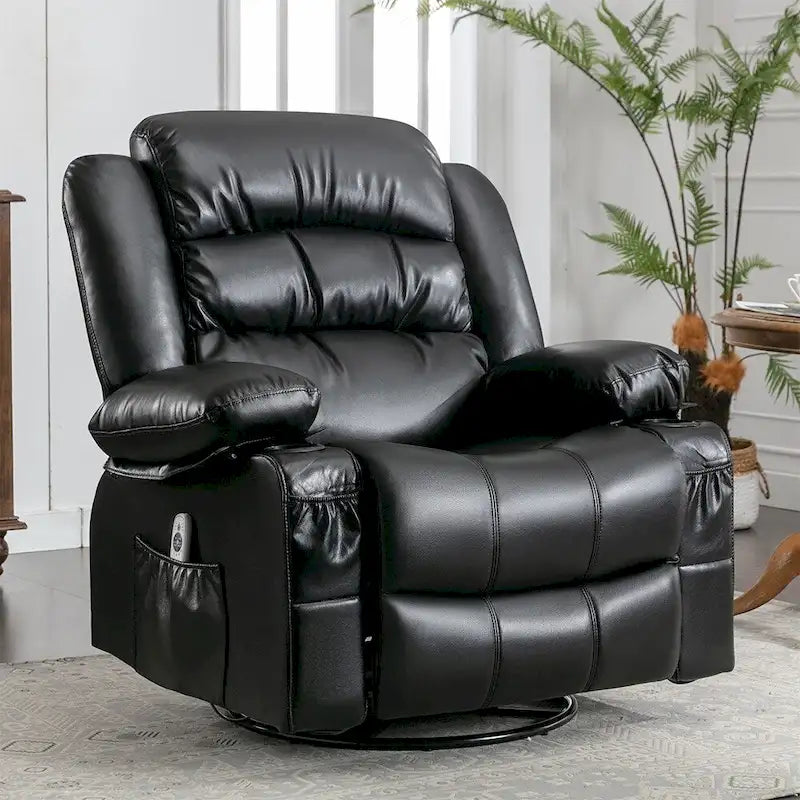 Fauteuil inclinable, pivotant et berçant manuel moderne, Fauteuil chauffant massant