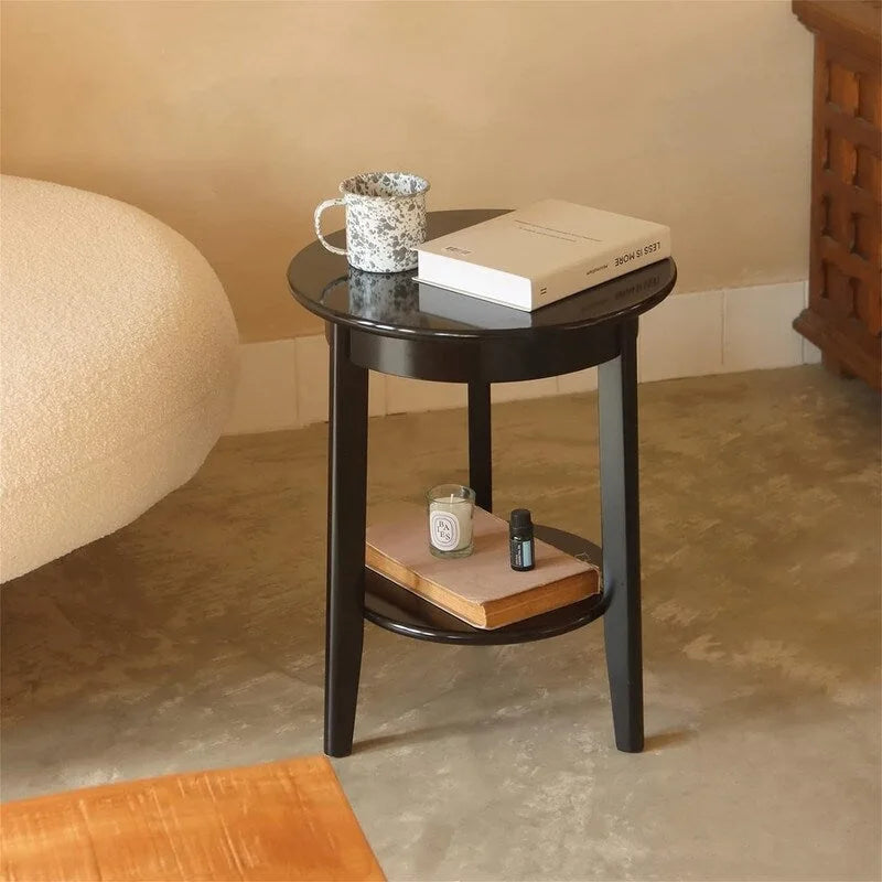 Table d'appoint en bois à 2 niveaux - 39P x 39L x 50H cm