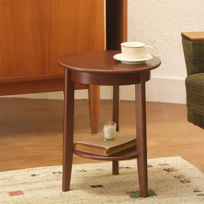 Table d'appoint en bois à 2 niveaux - 39P x 39L x 50H cm