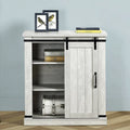 Meuble d'appoint 81 cm style porte de grange coulissante avec étagères réglables