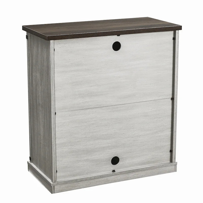 Meuble d'appoint 81 cm style porte de grange coulissante avec étagères réglables