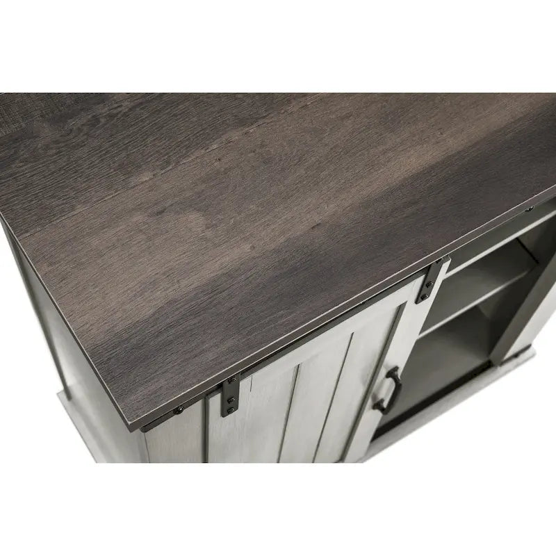 Meuble d'appoint 81 cm style porte de grange coulissante avec étagères réglables