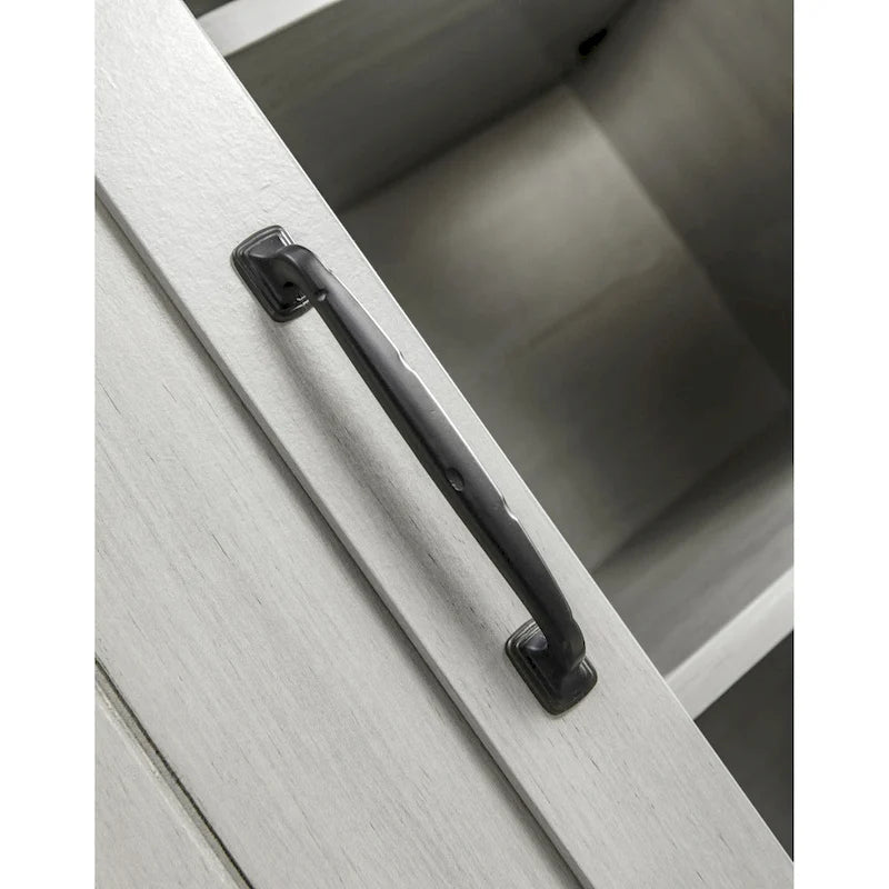 Meuble d'appoint 81 cm style porte de grange coulissante avec étagères réglables