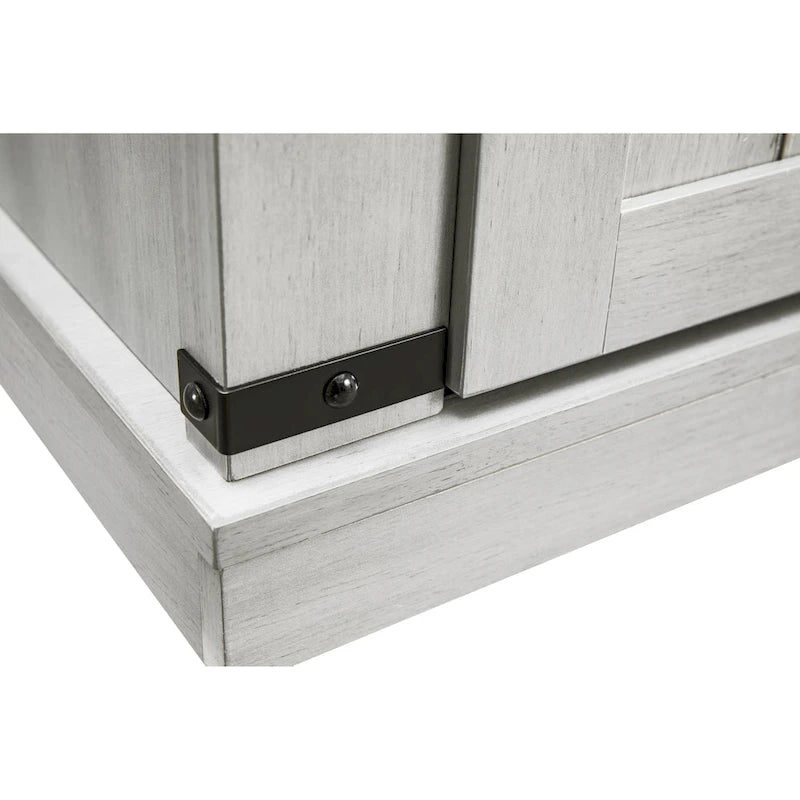 Meuble d'appoint 81 cm style porte de grange coulissante avec étagères réglables