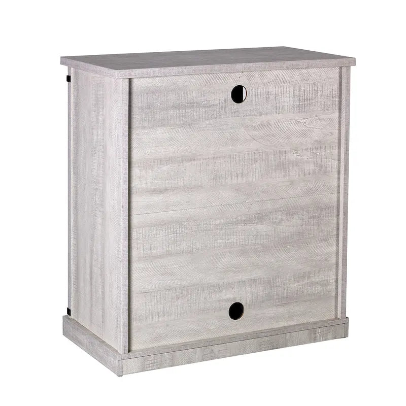 Meuble d'appoint 81 cm style porte de grange coulissante avec étagères réglables