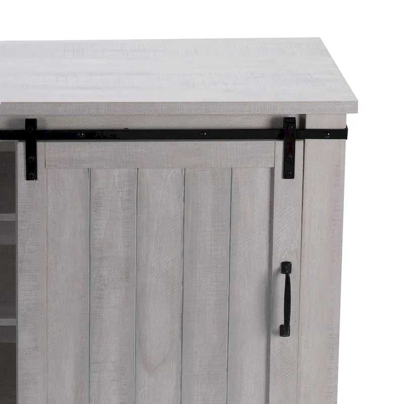 Meuble d'appoint 81 cm style porte de grange coulissante avec étagères réglables