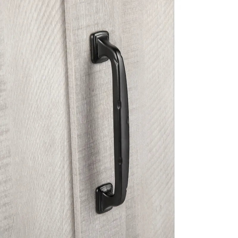 Meuble d'appoint 81 cm style porte de grange coulissante avec étagères réglables