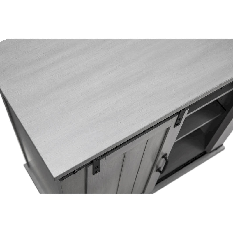 Meuble d'appoint 81 cm style porte de grange coulissante avec étagères réglables