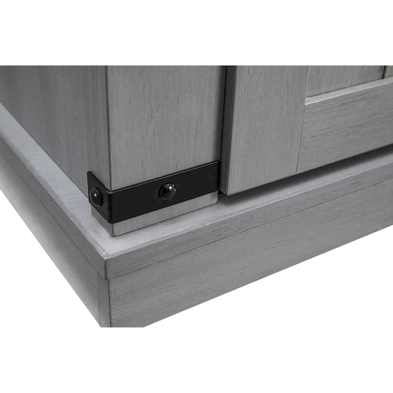 Meuble d'appoint 81 cm style porte de grange coulissante avec étagères réglables