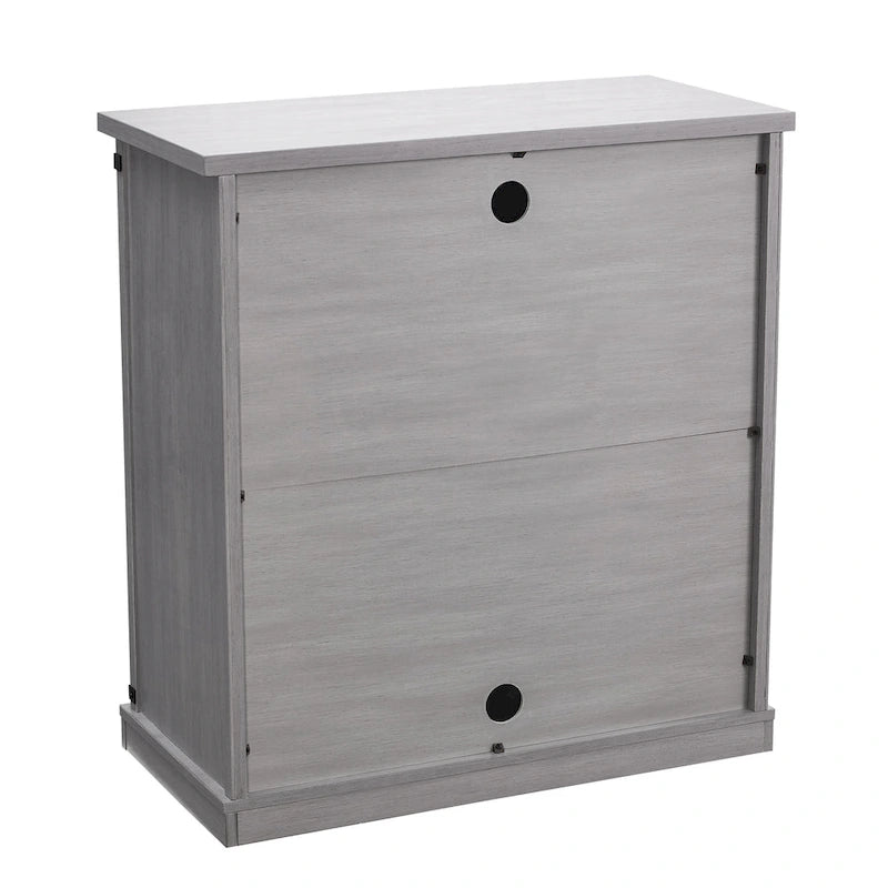 Meuble d'appoint 81 cm style porte de grange coulissante avec étagères réglables