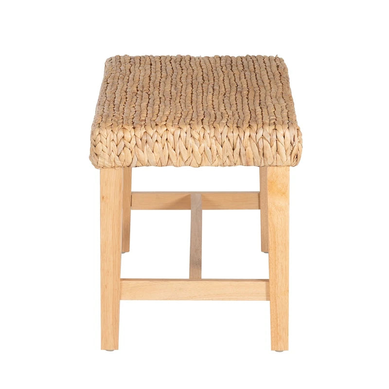 Banc d'appoint en jacinthe naturelle et bois d'hévéa avec finition laquée