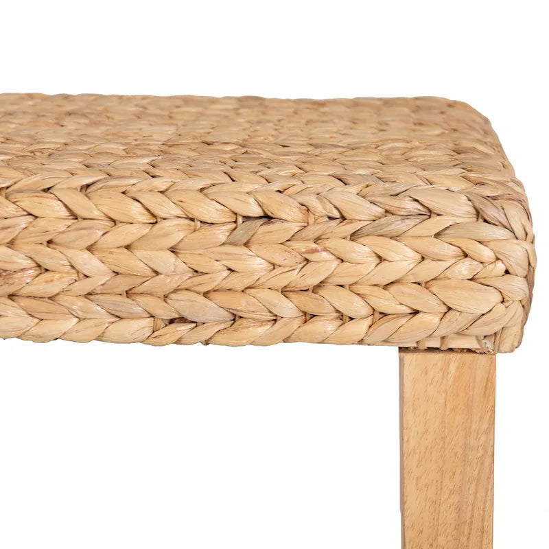 Banc d'appoint en jacinthe naturelle et bois d'hévéa avec finition laquée