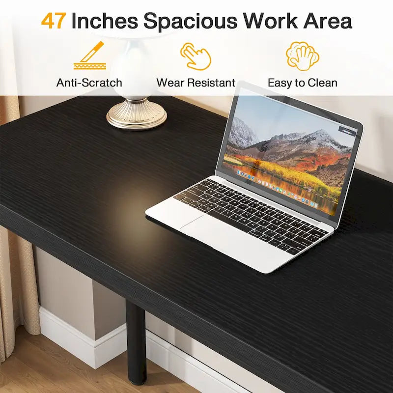 Bureau de style industriel avec tiroirs et cadre en métal de 119 cm