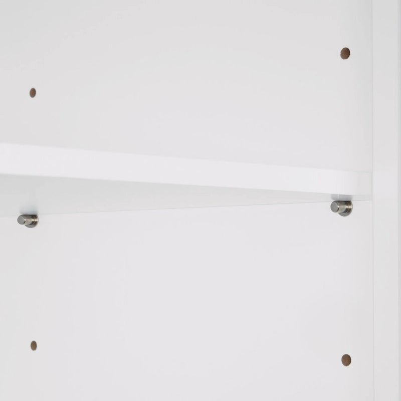 Meuble de rangement deux portes pour salle de bain et buanderie avec tiroir et étagère réglable - Blanc