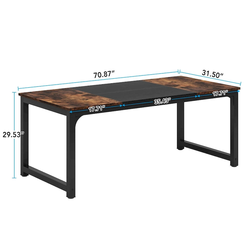 Table de salle à manger moderne pour 6 à 8 personnes avec piètement métallique