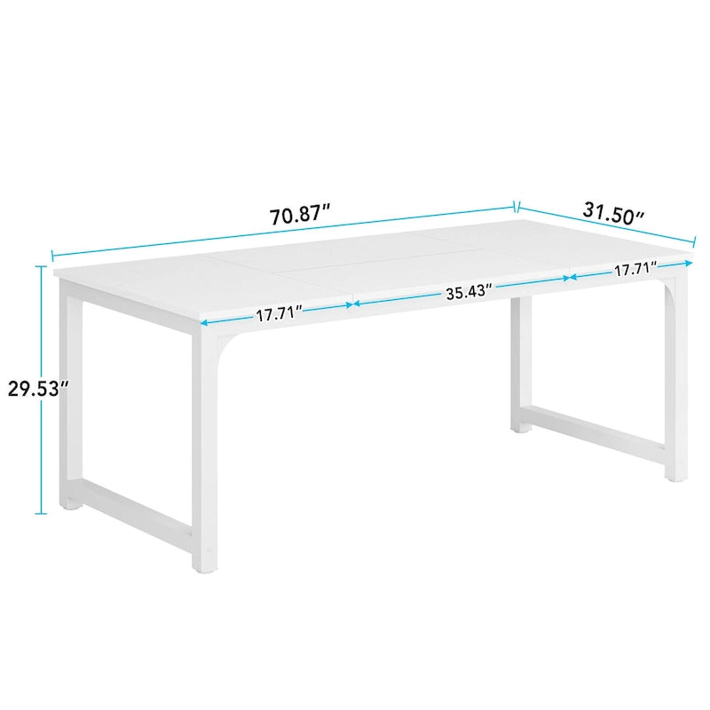 Table de salle à manger moderne pour 6 à 8 personnes avec piètement métallique