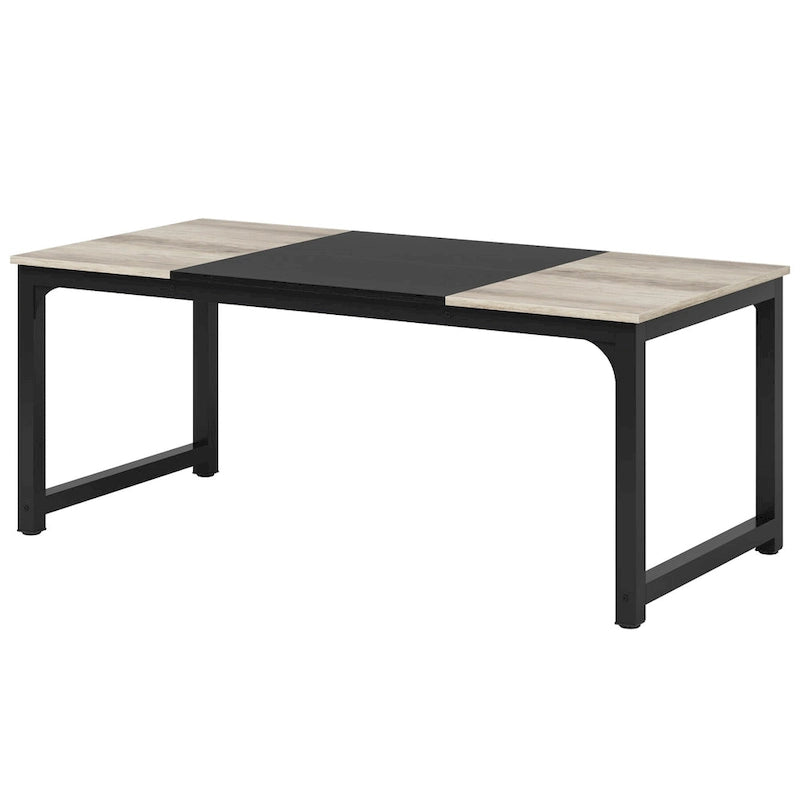 Table de salle à manger moderne pour 6 à 8 personnes avec piètement métallique