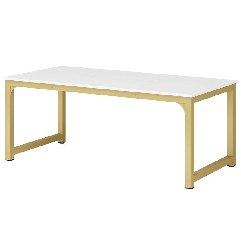Table de salle à manger moderne pour 6 à 8 personnes avec piètement métallique