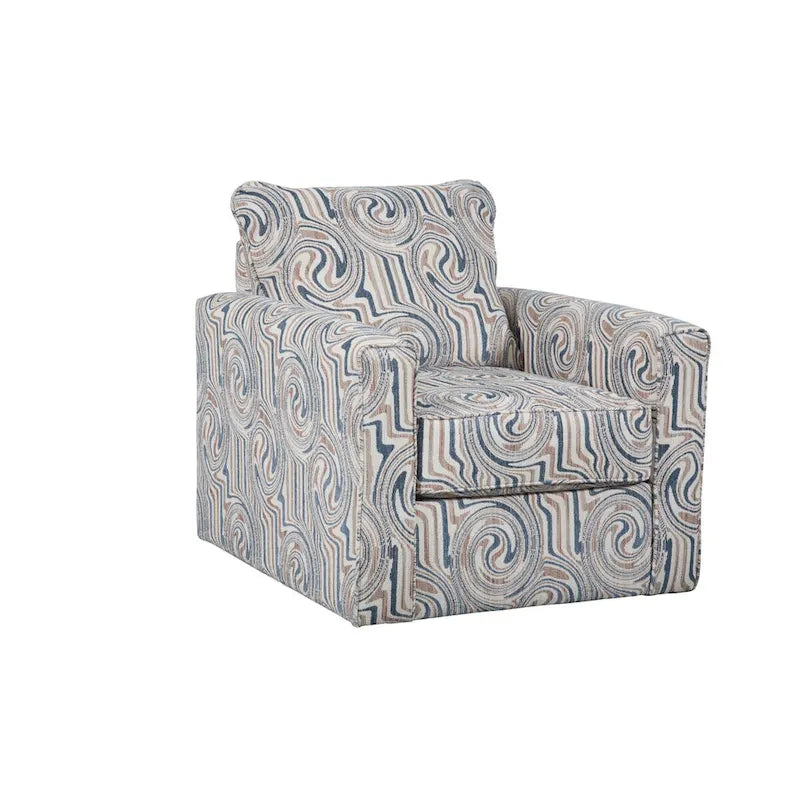 Fauteuil d'appoint pivotant en chenille jacquard avec rotation à 360°