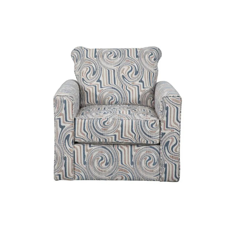 Fauteuil d'appoint pivotant en chenille jacquard avec rotation à 360°