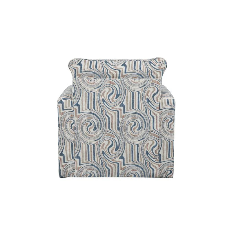 Fauteuil d'appoint pivotant en chenille jacquard avec rotation à 360°